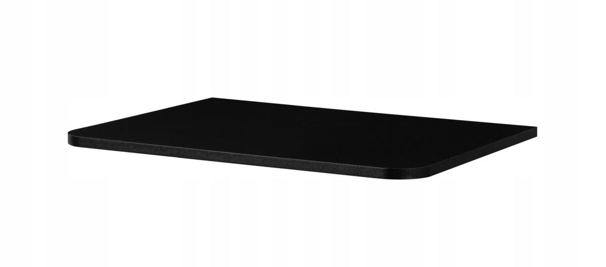 WASCHBECKENUNTERSCHRANK LINEA hängend geriffelt Schwarz matt mit Waschtischplatte 60/48/44 cm - Schwarz, Holzwerkstoff (60/48.4/43.7cm) - Rodan