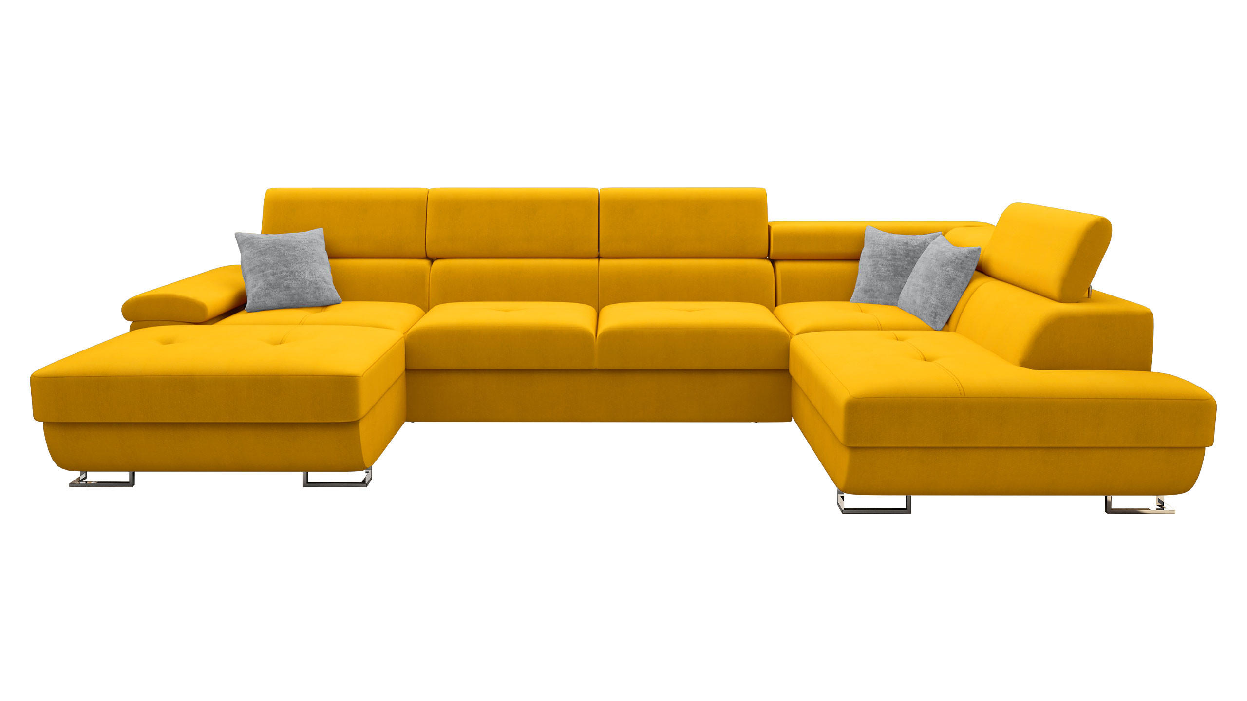 Mirjan24 Wohnlandschaft Gelb, Grau 202x91x345 cm