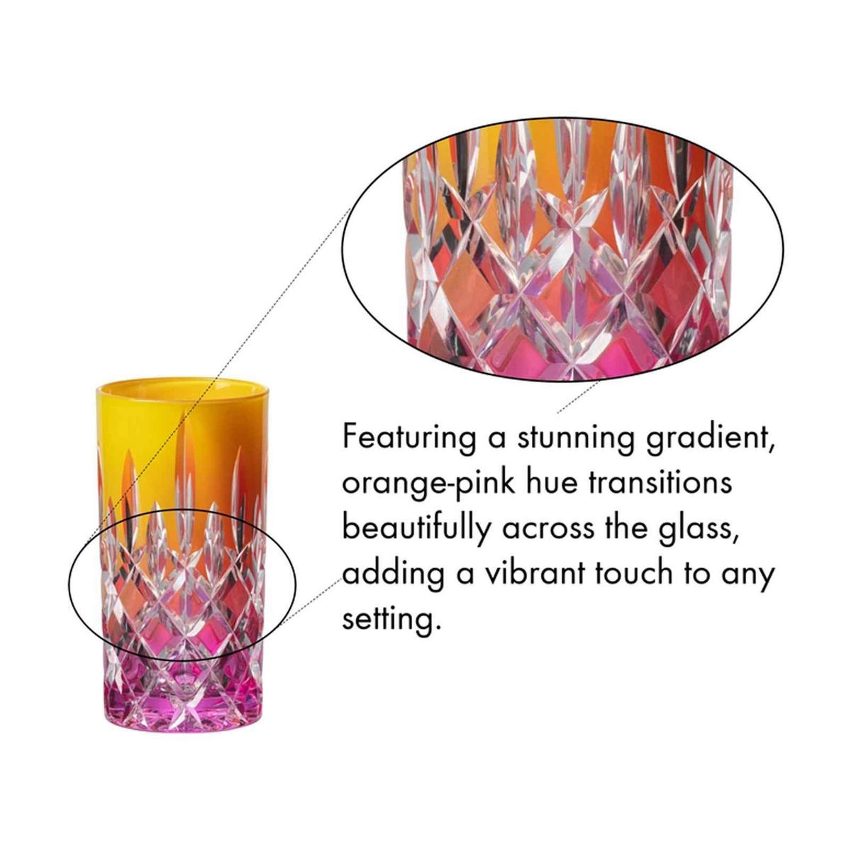 HIGHBALL LONGDRINKGLAS Laudon Orange-Pink 395 ml - Pink/Orange, Glas (0.395L) - Riedel