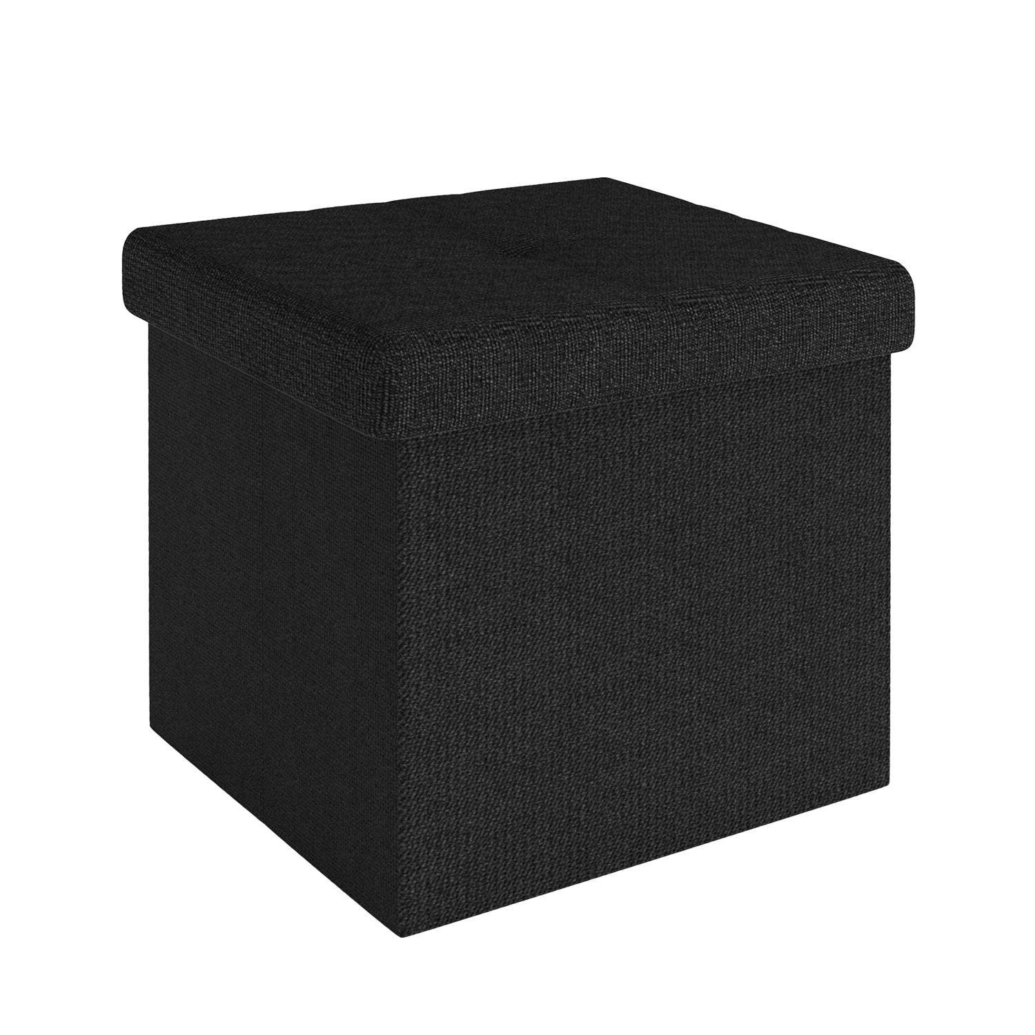 SITZWÜRFEL Faltbar 30/30/30 cm (Schwarz) - Schwarz, Textil (30/30/30cm) - Intirilife