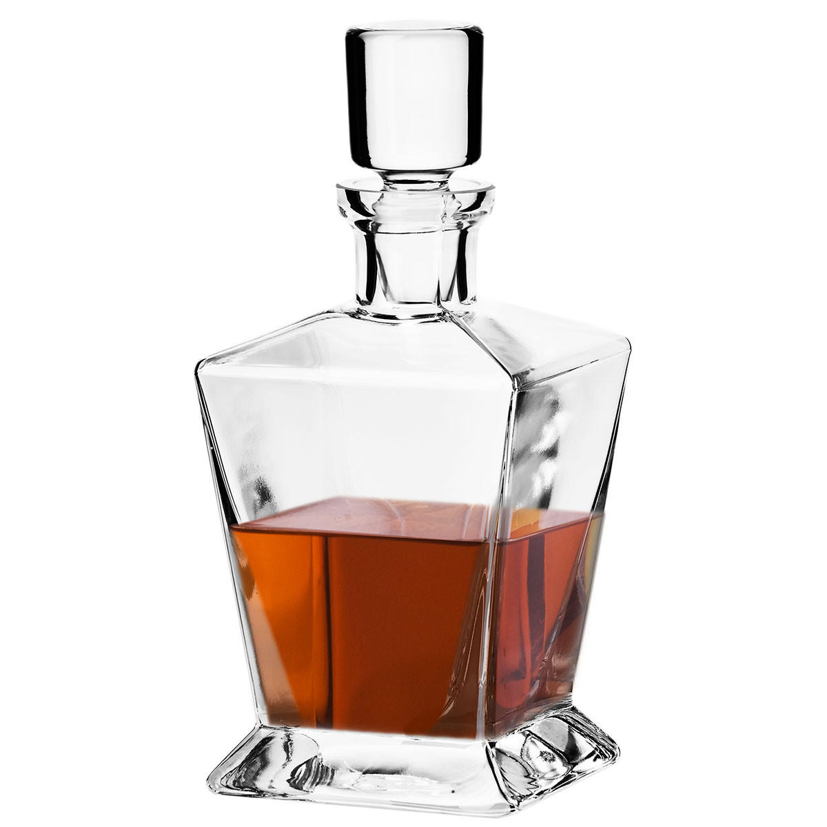 WHISKYKARAFFE MIT STOPPER Caro, 750 ml, Handgemacht - Transparent, Glas (0.75L) - Krosno Glass