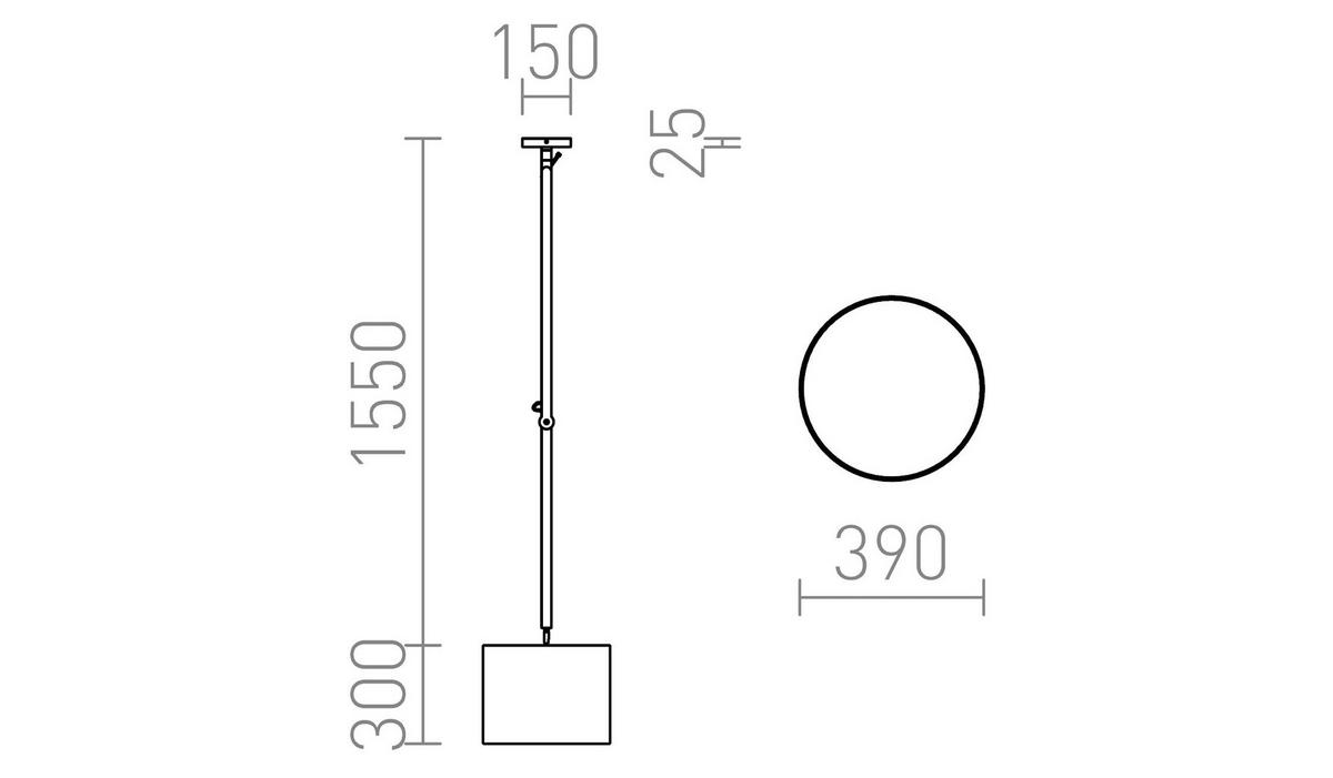 PENDELLEUCHTE MADISON C Weiß Chrom 15 W - Weiß, Metall (39/39/185cm) - Rendl