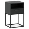 NACHTTISCH RECTUS Nachtschrank, Modern - Anthrazit/Schwarz, Holzwerkstoff (40/65/39cm) - KONSIMO®