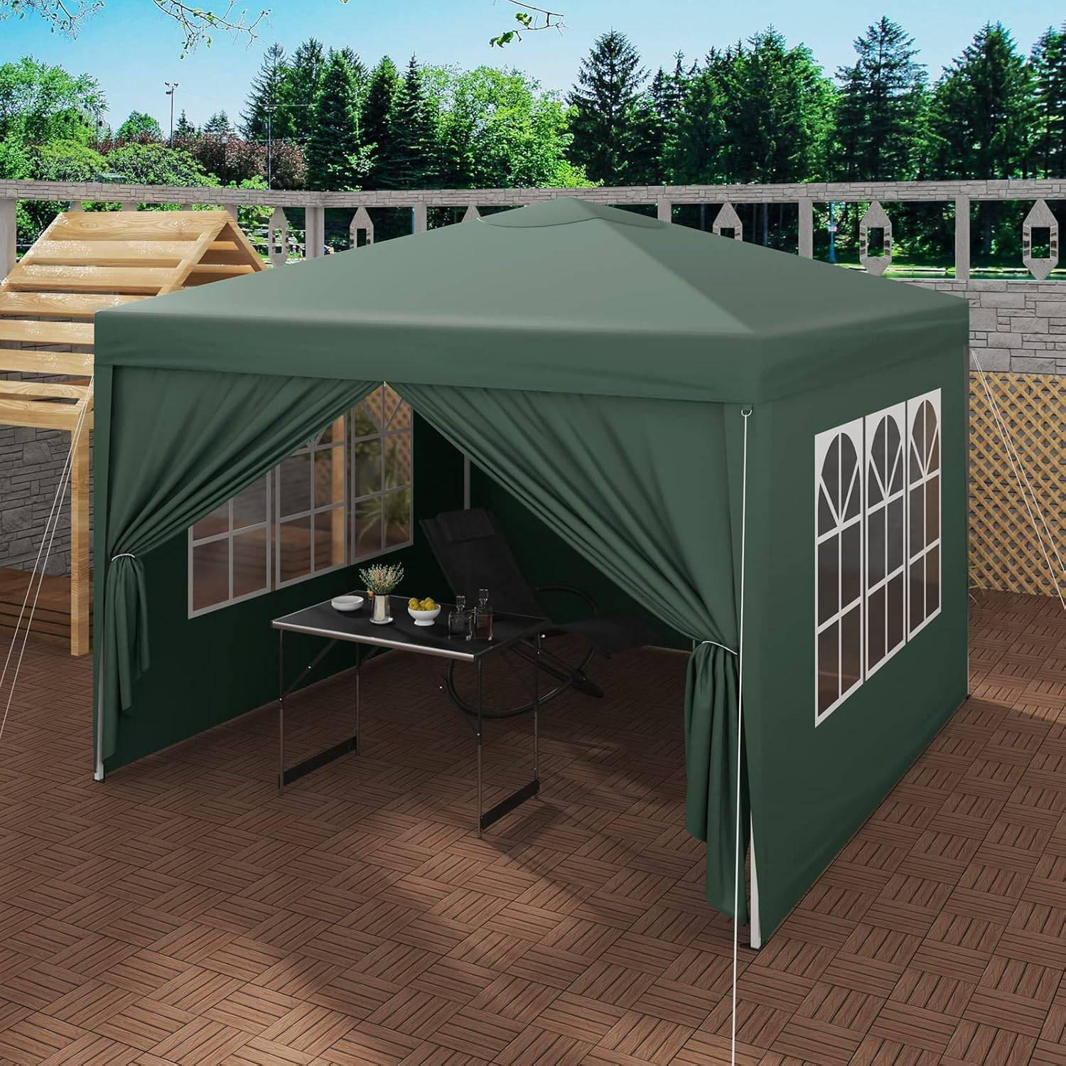 PAVILLON Pop-Up wasserdichter Faltpavillon, aus Oxford Metallrahmen 3 x 3 m - Grün, Metall (300/300/260cm) - Woltu
