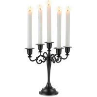 KERZENSTÄNDER 5-Armig Schwarz Matt 27 cm - Schwarz, Metall (11/11/27cm)