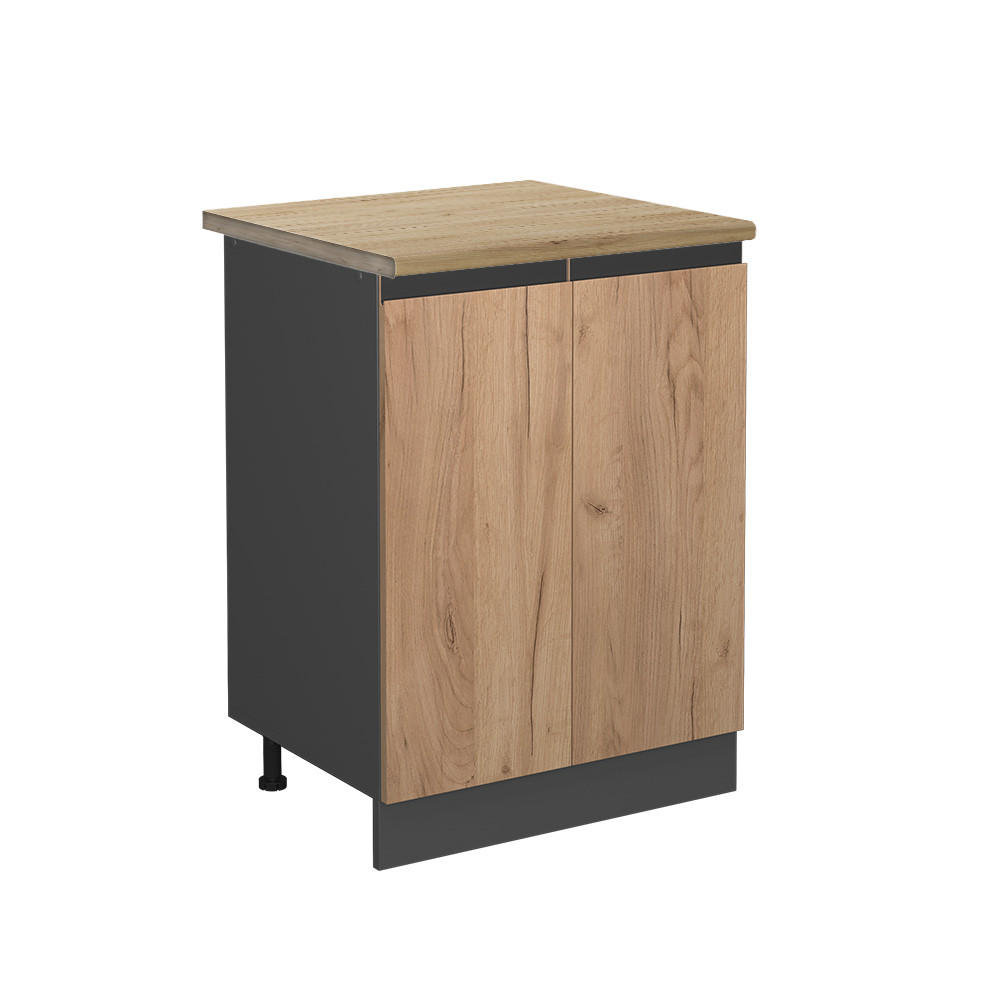 KÖKSUNDERSKÅP R-Line Goldkraft ek 60 cm , AP Oak Ekfärgad, Antracit 81.6/60/60 cm