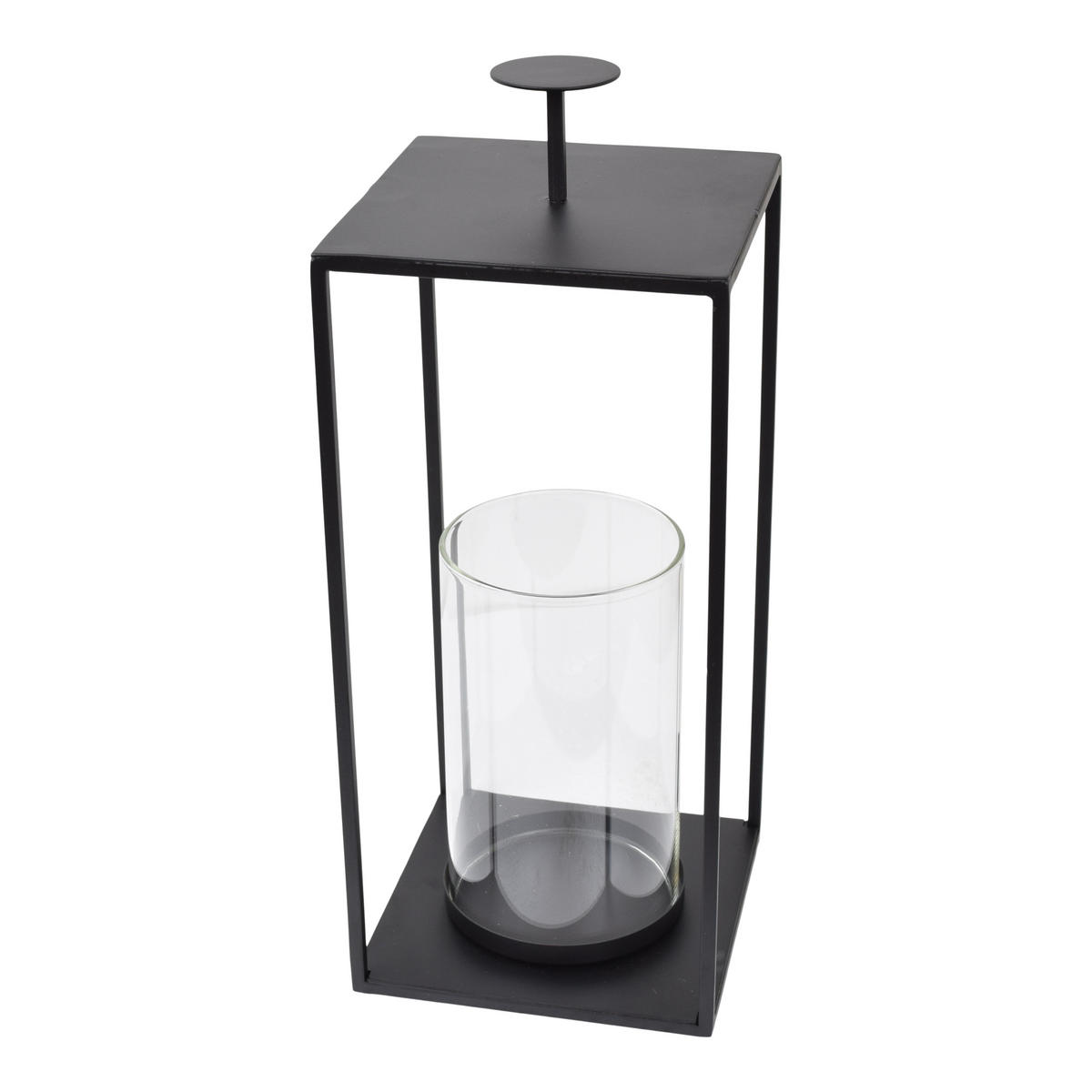 LOFT42 Laterne Bradley mit Glas - Schwarz - 32x15x15 - Schwarz, Metall (15/32/15cm) - LOFT42