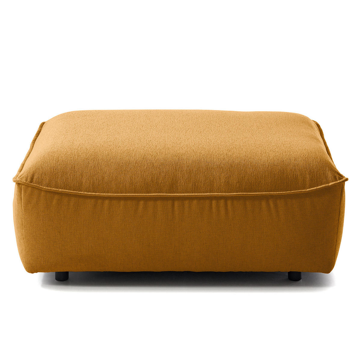 POLSTERHOCKER - Schwarz/Orange, Kunststoff/Textil (99/40/82cm) - home24