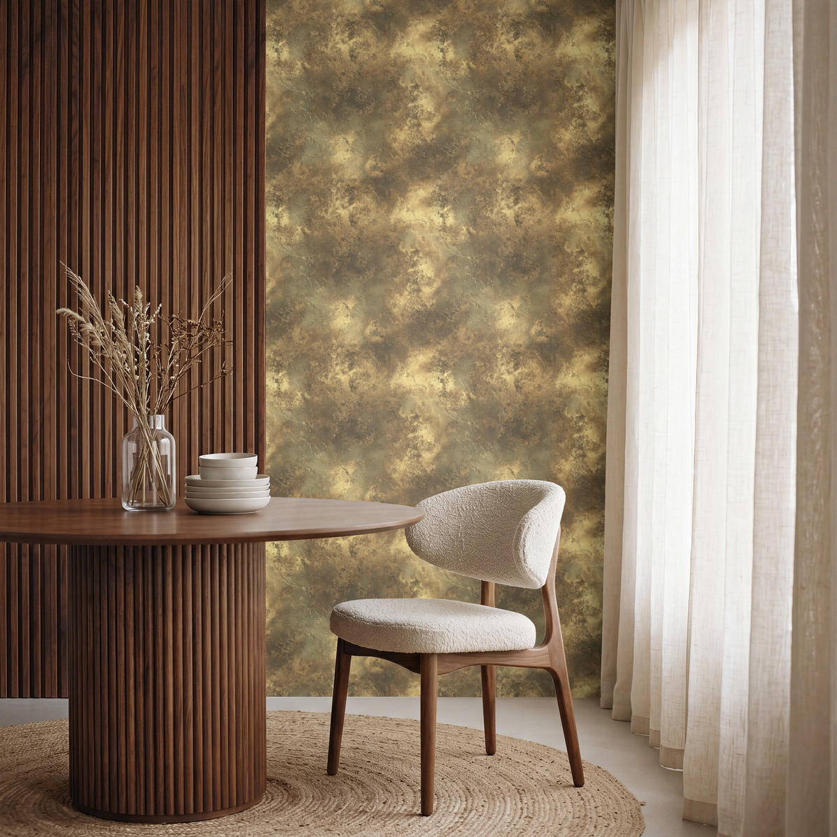 TAPETE - Antik - Metallic-Look - Gold - 100x200 cm - Messingfarben, Papier (100/200cm) - OnlyWow