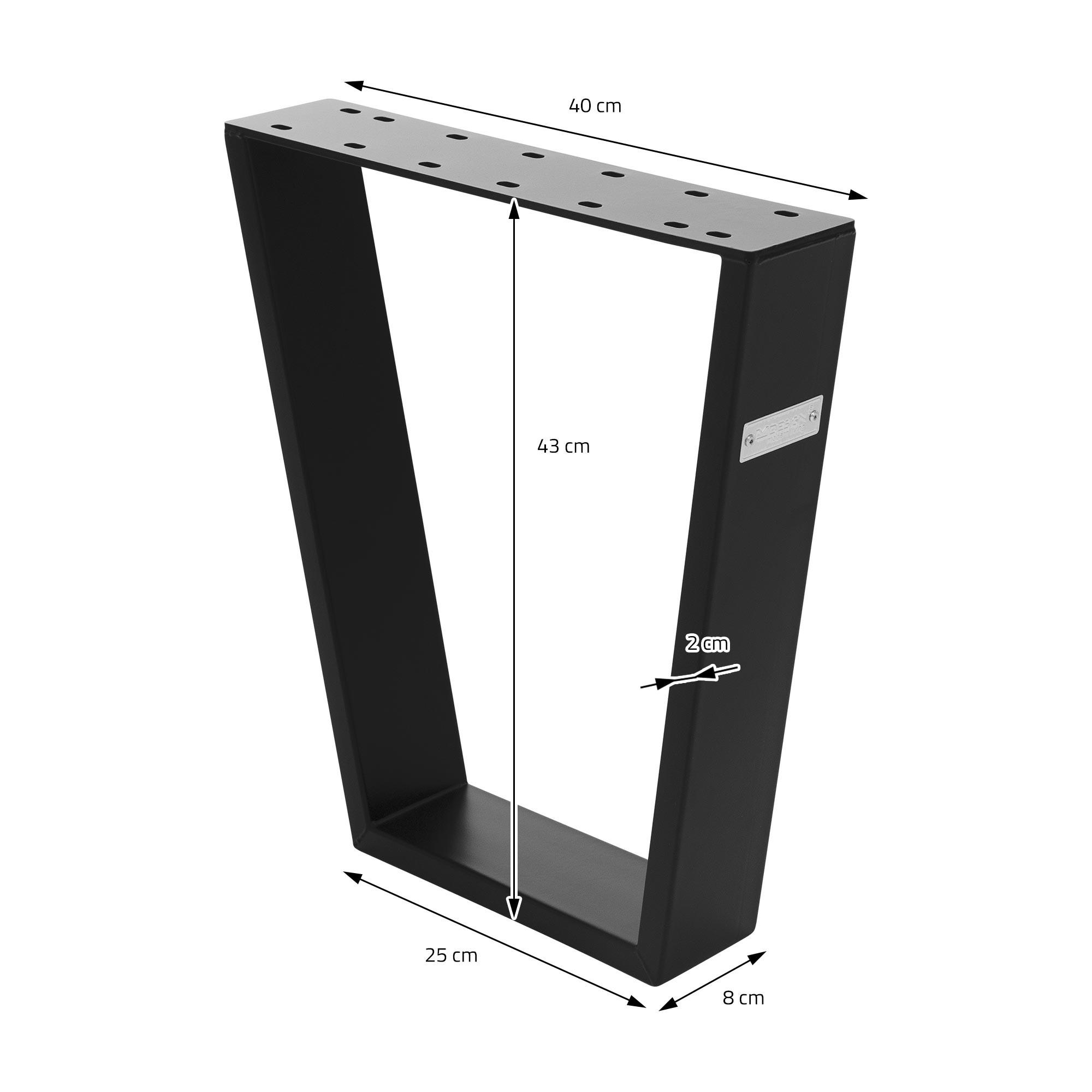 Thumbnail - Ml-Design Tischbeine, Schwarz, Metall, 40x8x43 cm, Esszimmer, Tische, Esstische, Tischsysteme