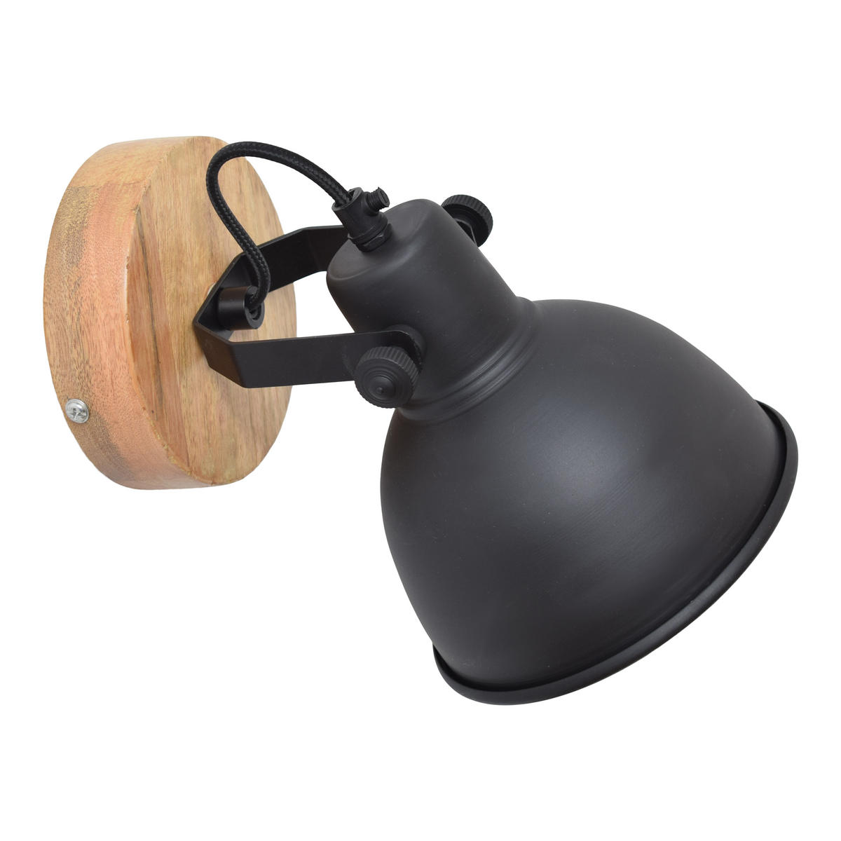 DECKENSTRAHLER Woody Schwarz - Schwarz, Metall (20/21/20cm) - Urban Interiors