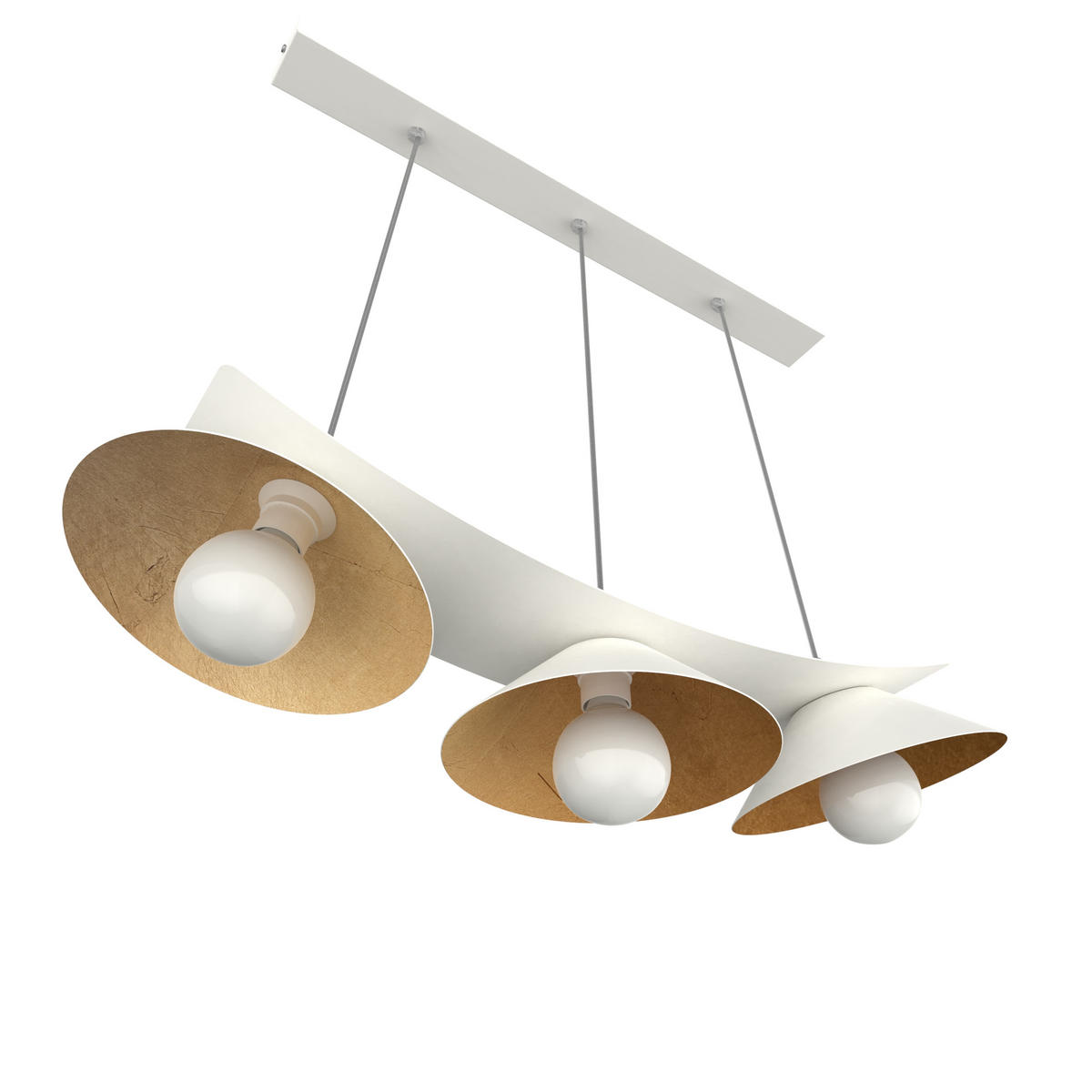 HÄNGELEUCHTE Miller X3 - Goldfarben, Metall (70/25/16cm) - Lumicom