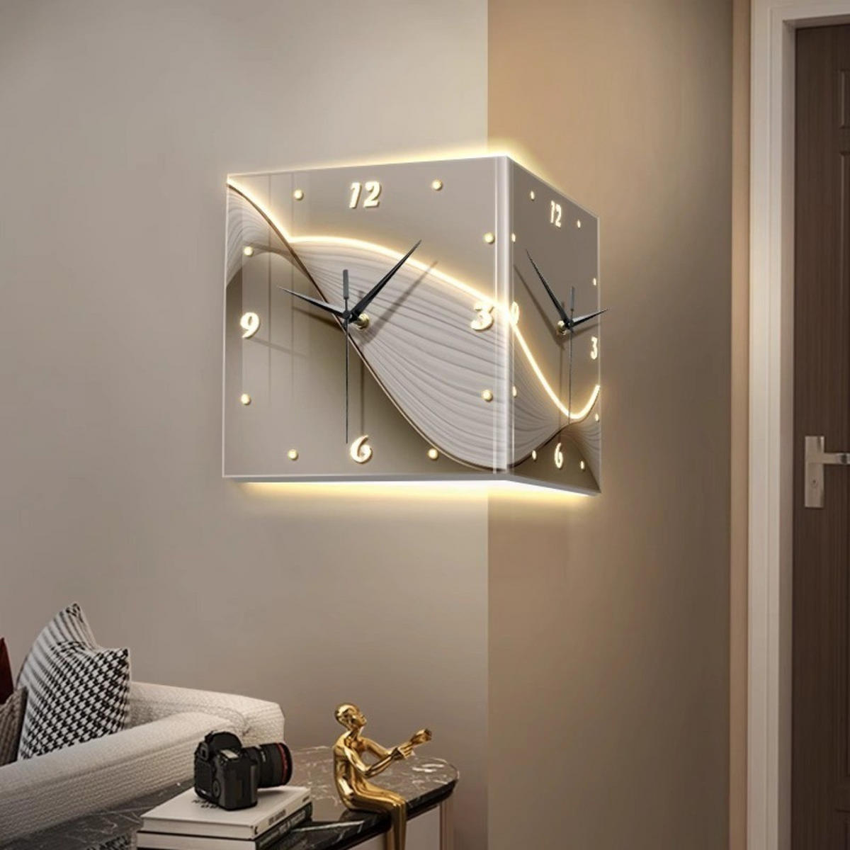 WANDUHR, Acrylmaterial, 30 x 30 x 30 cm, EU-Stecker,Design - Weiß, Kunststoff (30/30/30cm) - Weltevree
