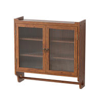 KÜCHENOBERSCHRANK 63x18x60cm in Braun aus Massivholz & Glas,wandmontiert - Braun, Holzwerkstoff (63/60/18cm) - Modfu