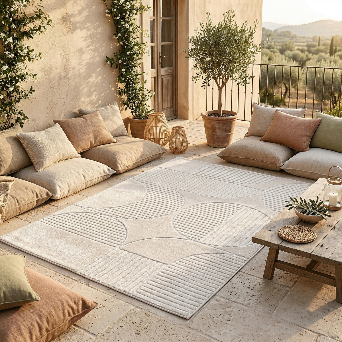 IN & OUTDOOR TEPPICH FLACHGEWEBE CLASSY - Champagner, Textil (160/230cm) - Pergamon