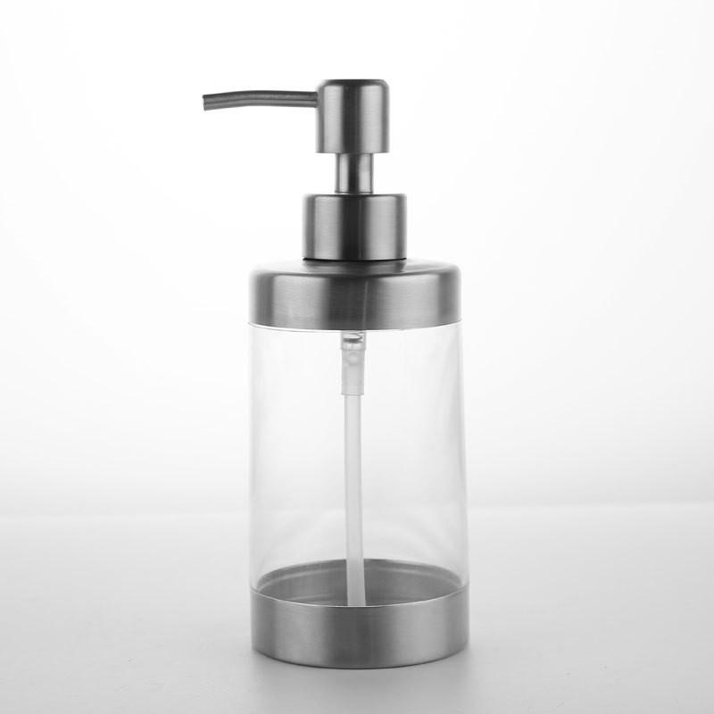 SEIFENSPENDER , 350-ml-Seifenspender aus Edelstahl - Transparent, Metall (6.6/17.1/6.6cm) - BELZ