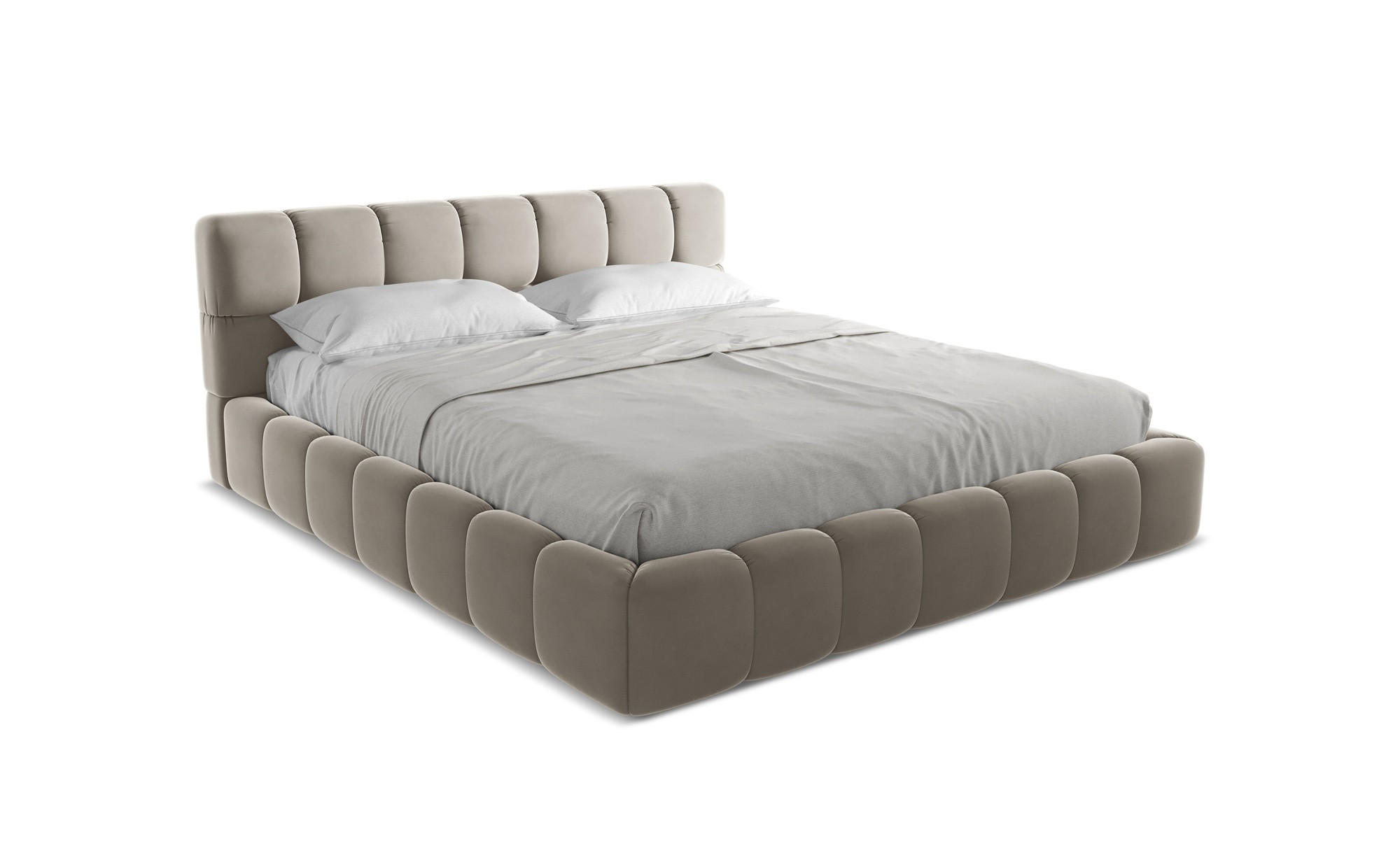 POLSTERBETT mit Bettkasten und Lattenrost 200x228 Grau - Taupe/Schwarz, Kunststoff/Textil (180/200cm) - Makamii