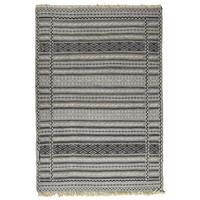 KELIM-TEPPICH handgewebt Kordi Grau, Schwarz 121/83 cm Schurwolle - Schwarz/Grau, Textil (83/121cm) - Looma