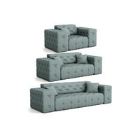 SOFASET Chantal - Salbeigrün, Holzwerkstoff/Textil (251/78/96cm) - Fun Möbel