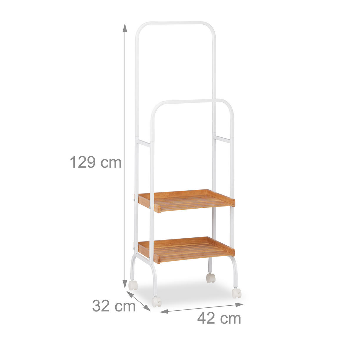 TICHÝ sluha - viacfarebná, kov/drevo (42/129/32cm) - Relaxdays