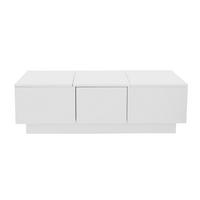 KLUBSKA miza, 100/50/31 cm bela, iz iverne plošče s prostorom za shranjevanje - bela, leseni material (100/50/31cm) - BEAOK