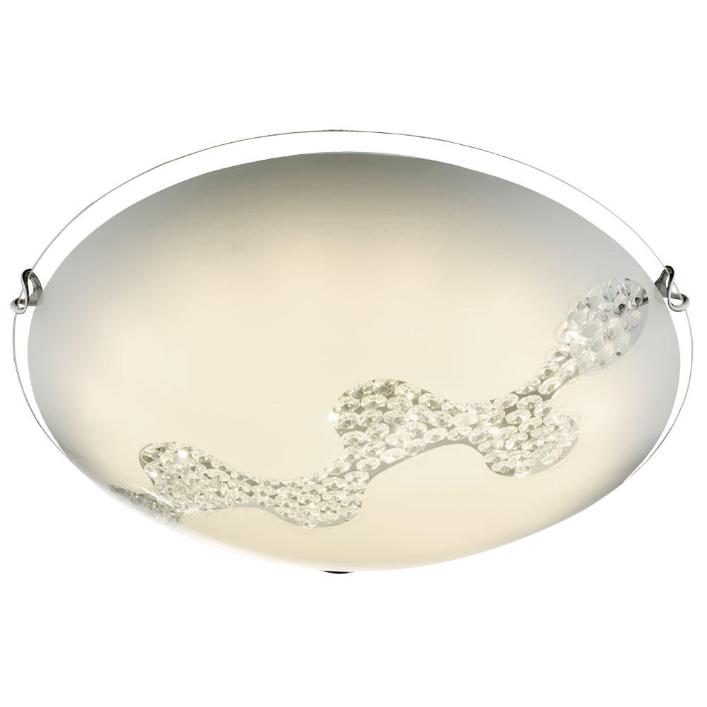 LED DECKENLEUCHTE DERK Weiß Glas Metall - Weiß, Glas (40/40/11cm) - Globo Lighting