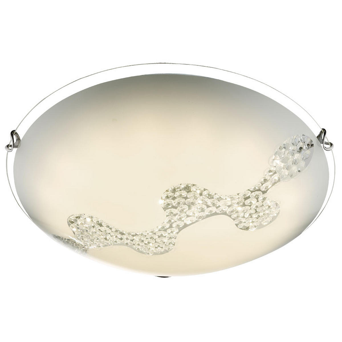 LED DECKENLEUCHTE DERK Weiß Glas Metall - Weiß, Glas (40/40/11cm) - Globo Lighting