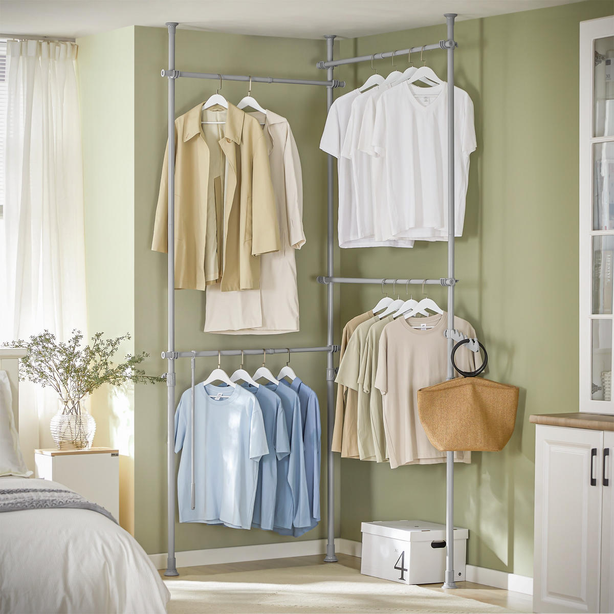 TELESKOP GARDEROBEN SYSTEM Grau - Grau, Kunststoff (226/285/3cm) - SoBuy