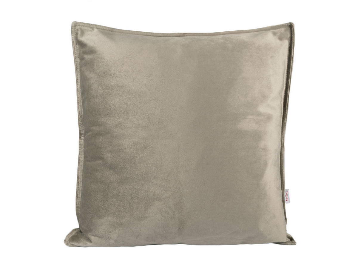 KISSENHÜLLE Samt&Sonders taupe 60/60 cm - Taupe, Textil (60/60cm) - beties Heimtextil