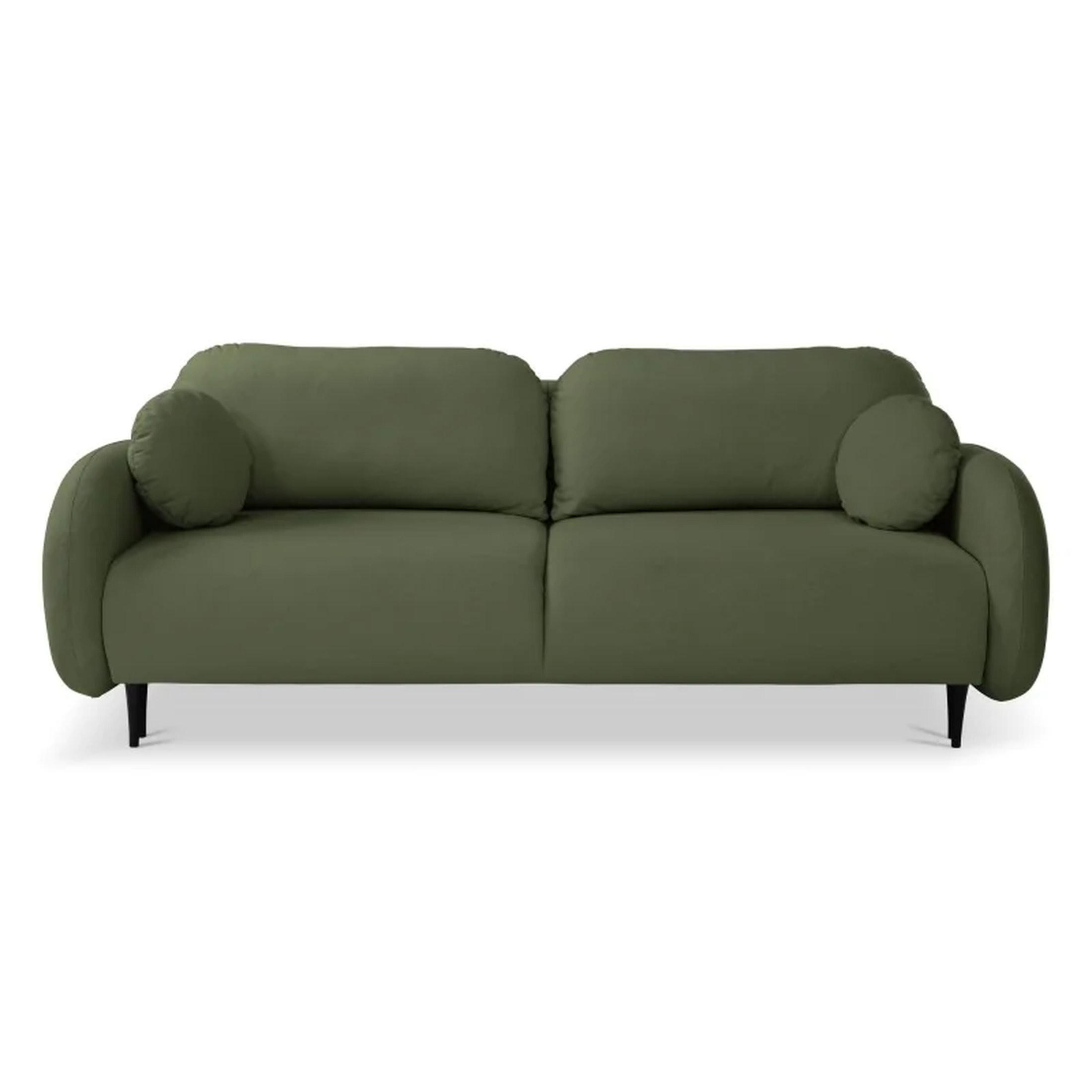 SCHLAFSOFA SOFTI, Sofa mit Schlaffunktion und Bettkasten, Farbe: Grün, Velourstoff - Grün, Textil (232/95/109cm) - Sepro Meble