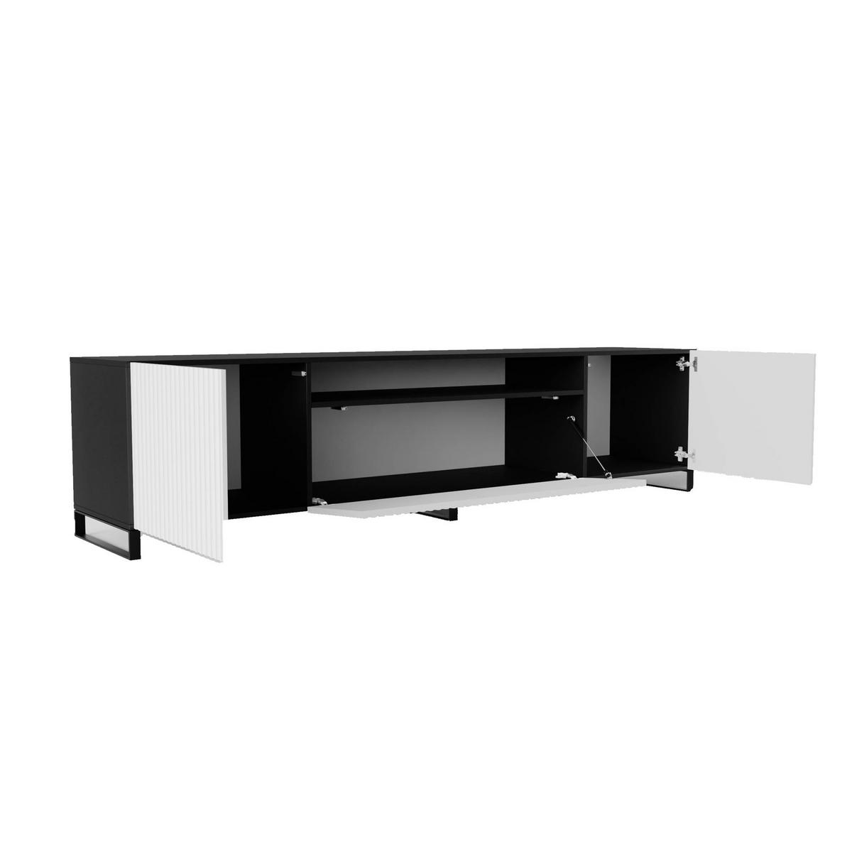 TV-SCHRANK NOE - Schwarz/Weiß, Holzwerkstoff (200/53/41cm) - Meblini