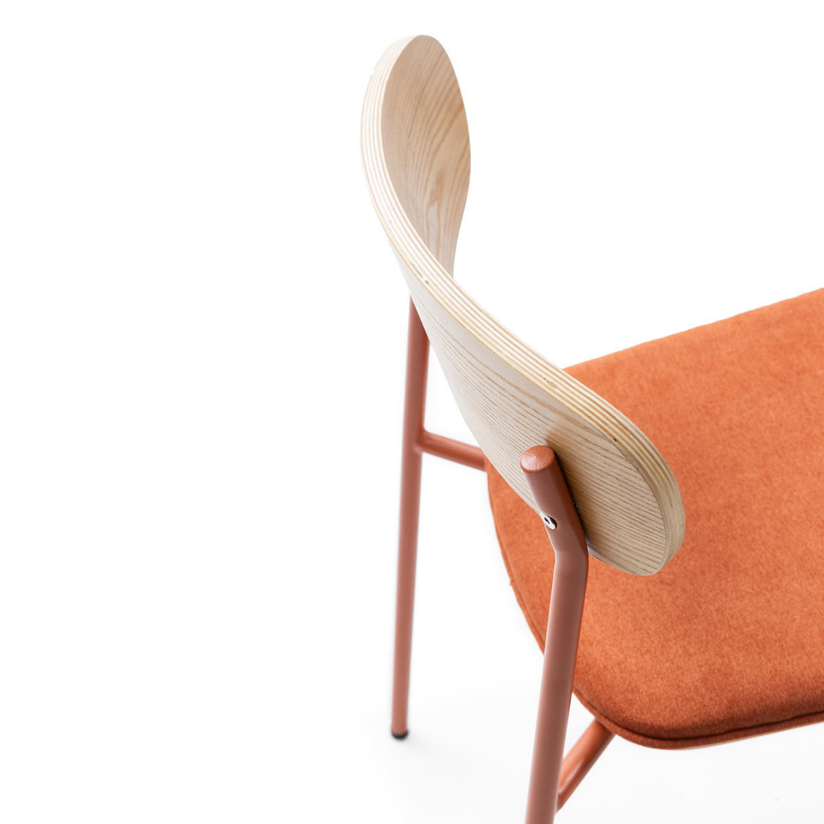 STÜHLEN (Set aus 2) aus stoff mit metallbeinen - adriana 46/51/47 cm - Orange, Textil (51/47/46cm) - Calicosy