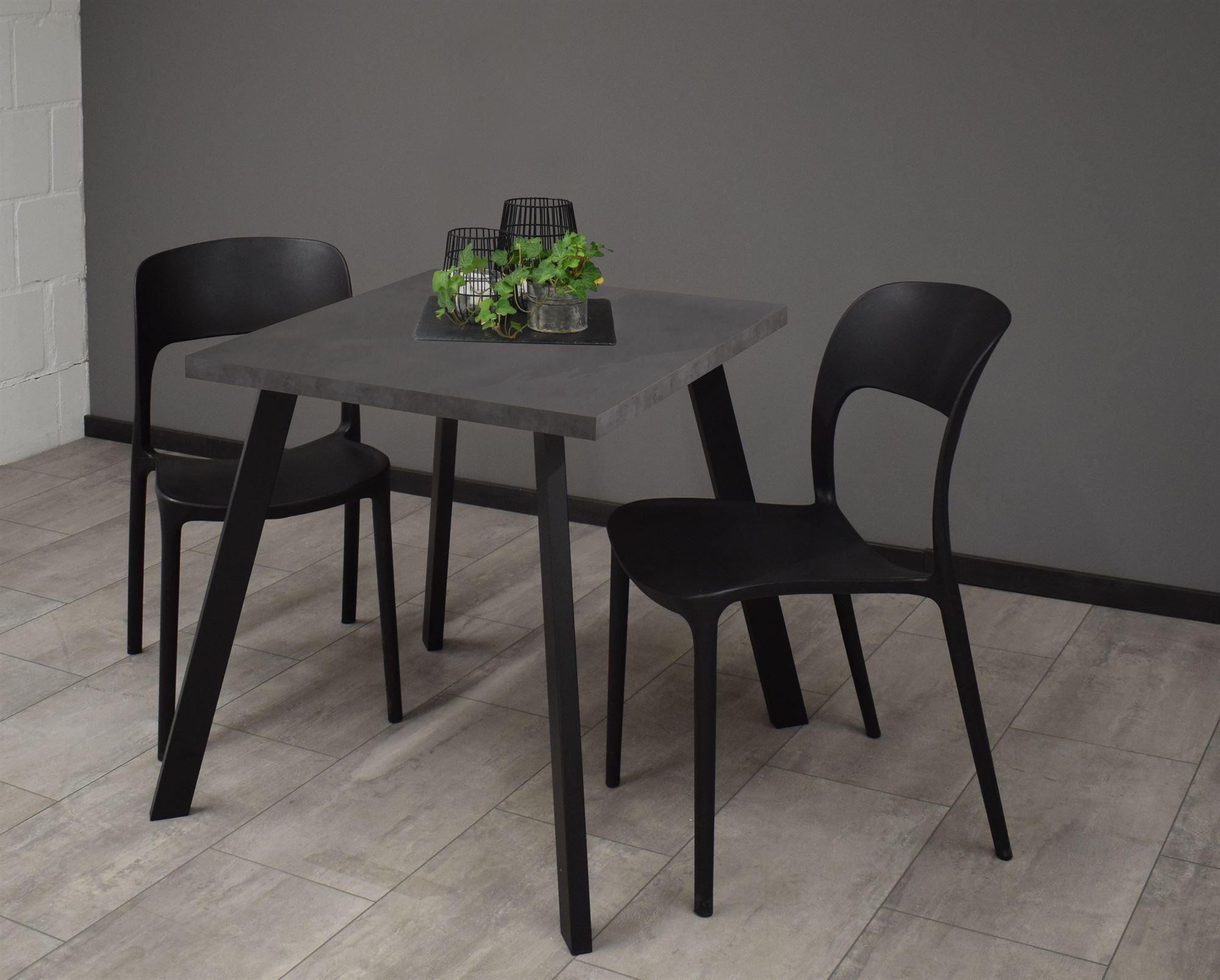 BISTROTISCH Eirene 70x70x75 schwarz matt/graphit - Graphitfarben, Metall (70/70/75cm) - 58aufmkessel
