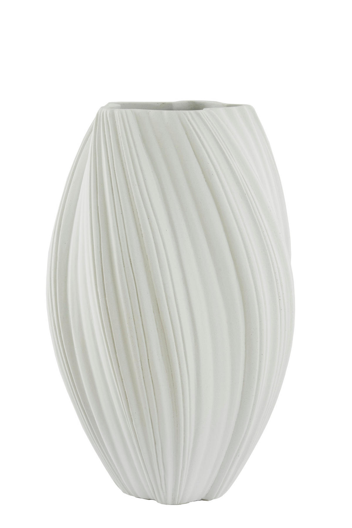 VASE Yatung Weiß Ø52/81 cm - Weiß, Stein (81cm) - Light & Living