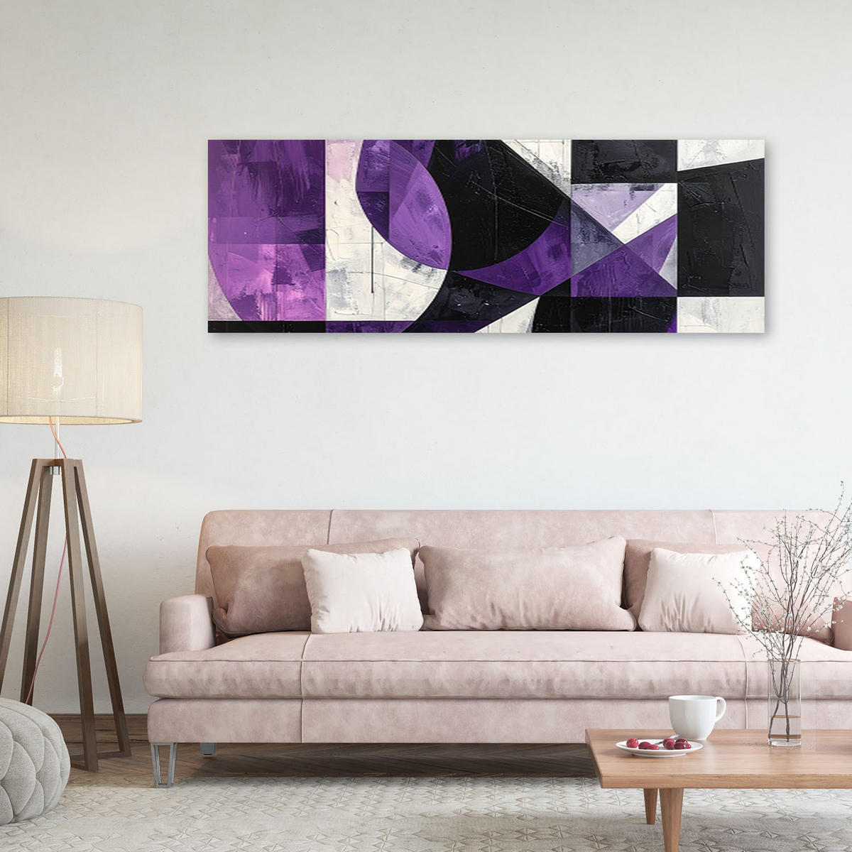 LEINWANDBILD 3D und geometrisch 150x50cm - Lila, Textil (150/50cm) - Feeby