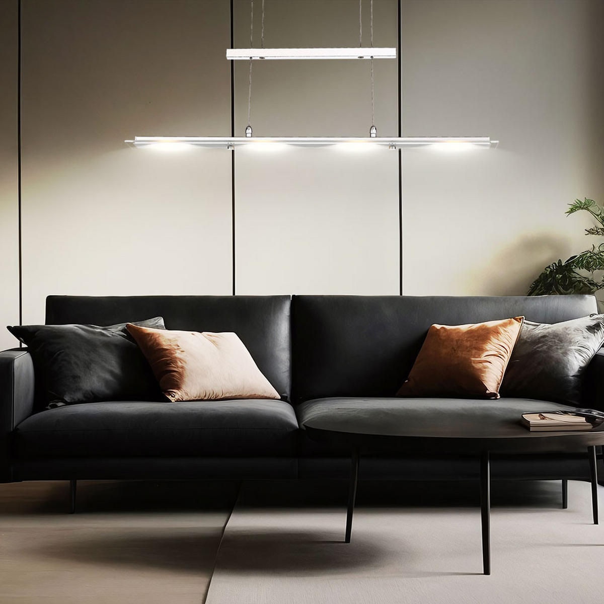 LED HÄNGELEUCHTE Janick Silber - Silberfarben, Glas (80/9/165cm) - Globo Lighting