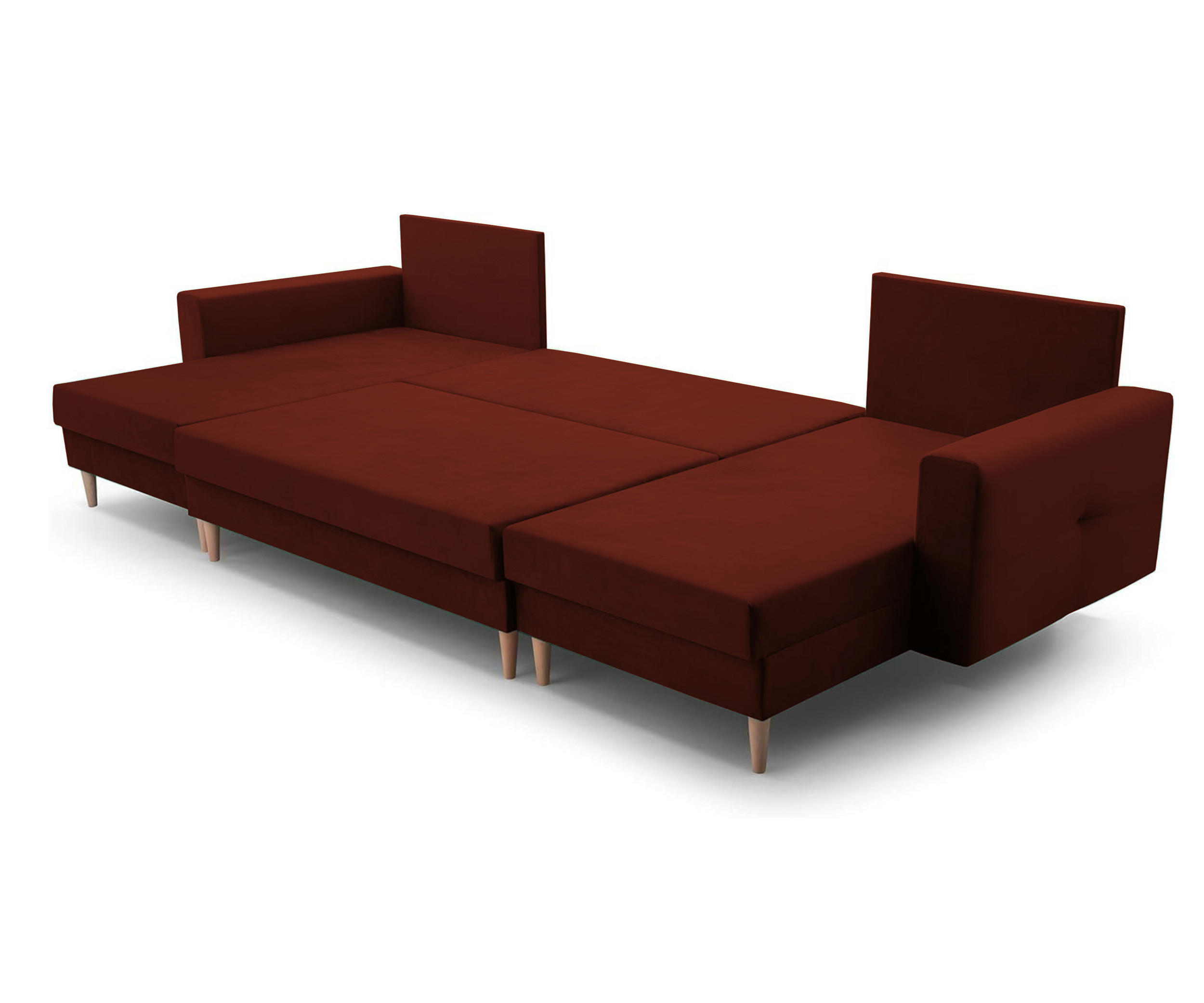 WOHNLANDSCHAFT - CARL U (Weinerot ) - Rot, Holzwerkstoff (300/90/142cm) - Möblo