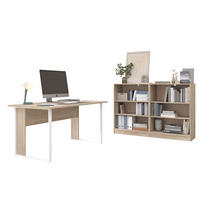 SCHREIBTISCH Büro Start Up 22 in Weiß und Japanischer Eiche – Schreibtisch mit zwei Aktenregalen - Braun, Holzwerkstoff (120/80/200cm)