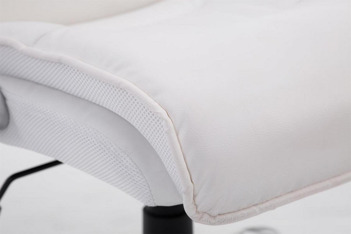 CHEFSESSEL Lederlook weiß - Weiß/Grau, Kunststoff/Textil (74/108/76cm) - CLP