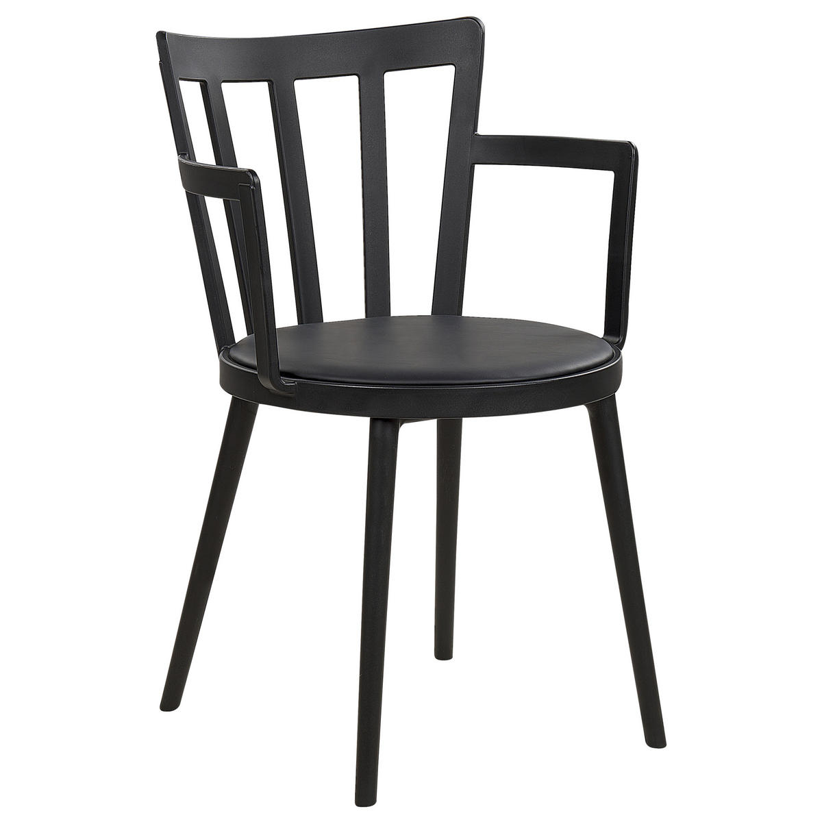 ÉTKEZŐSZÉK 4 darabos Szett Műanyag Fekete Morill - fekete, műanyag (49/77/52cm) - Beliani