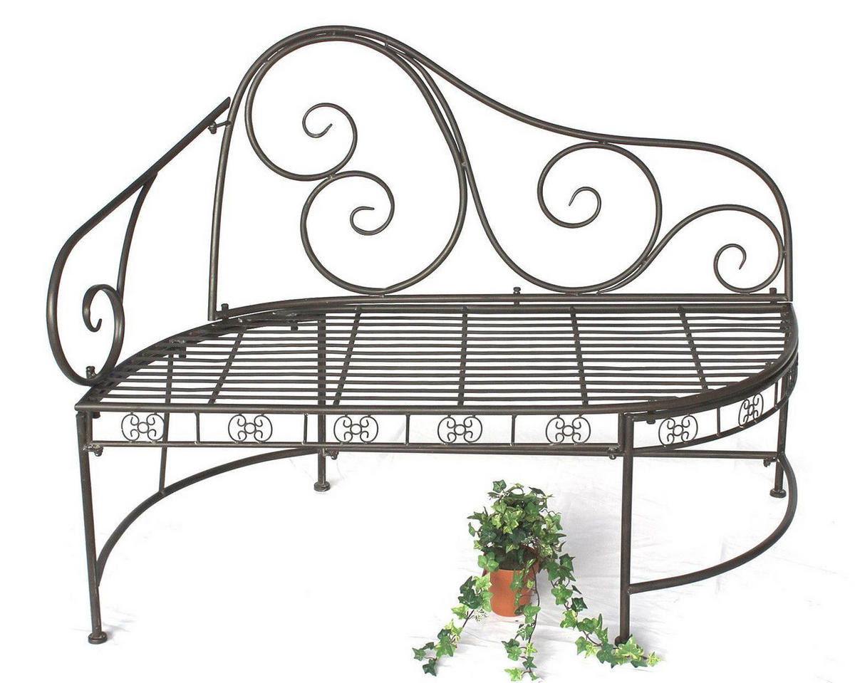 GARTENBANK aus Metall 2-Sitzer 120 cm Braun 140486 - Braun, Metall (60/95/120cm) - DanDiBo