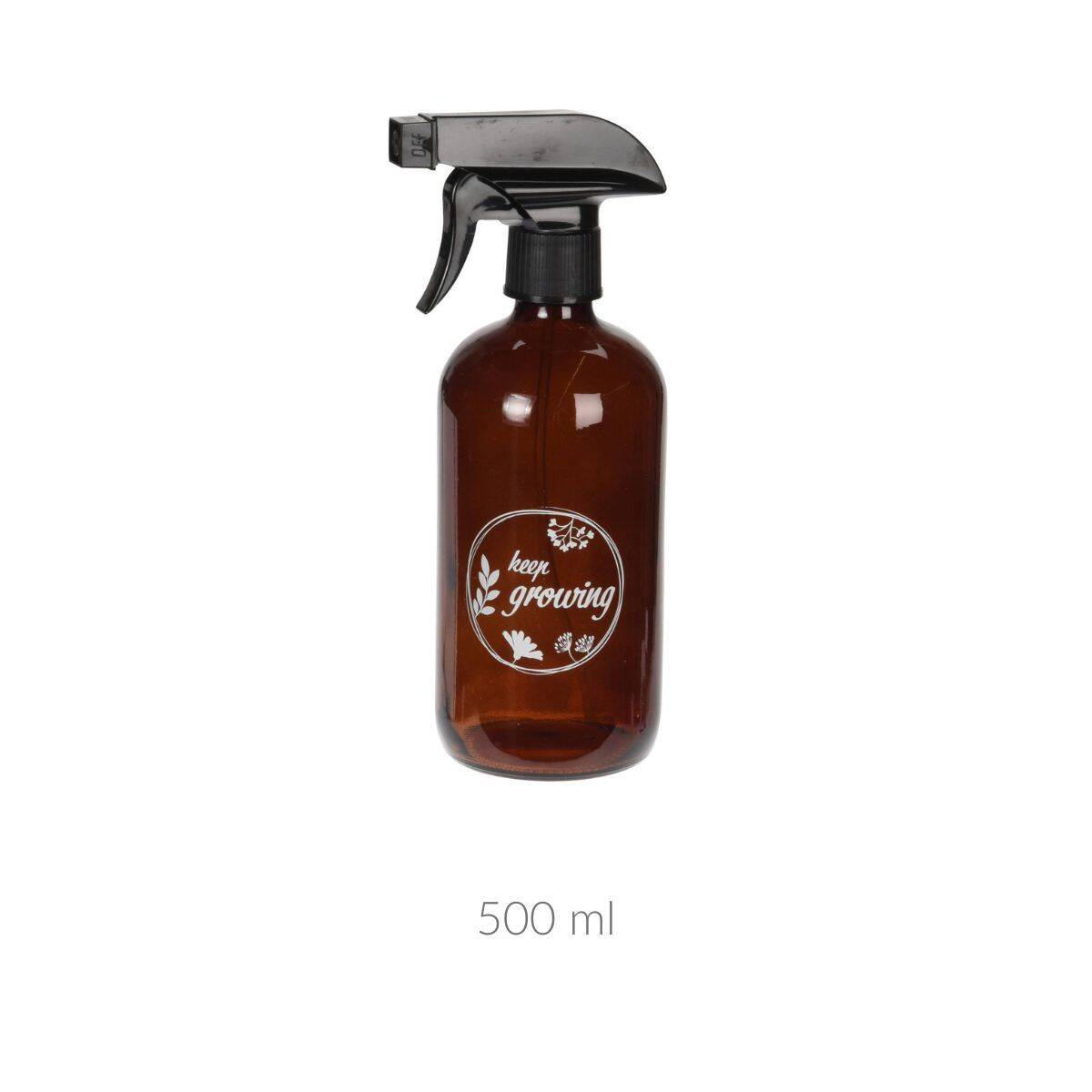 BLUMENSPRÜHFLASCHE Keep Growing 500 ml - Braun, Glas (7/21/7cm)