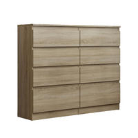 KOMMODE ADRIANO 120/100/33 cm mit 8 Schubladen Sonoma Eiche - Sonoma Eiche, Holzwerkstoff (120/100/33cm) - MASSENO