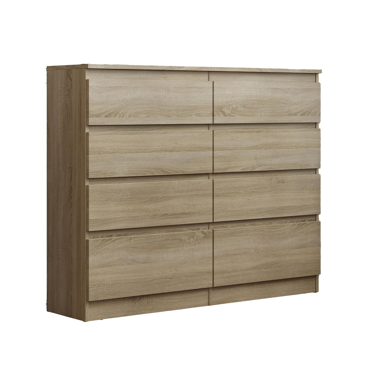 KOMMODE ADRIANO 120/100/33 cm mit 8 Schubladen Sonoma Eiche - Sonoma Eiche, Holzwerkstoff (120/100/33cm) - MASSENO