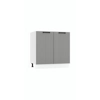 UNTERSCHRANK D80 - KENDRO - Elegante Stauraum Idee - Weiß/Grau, Holz/Metall (80/82/52.4cm) - ROYAL24_MARKT