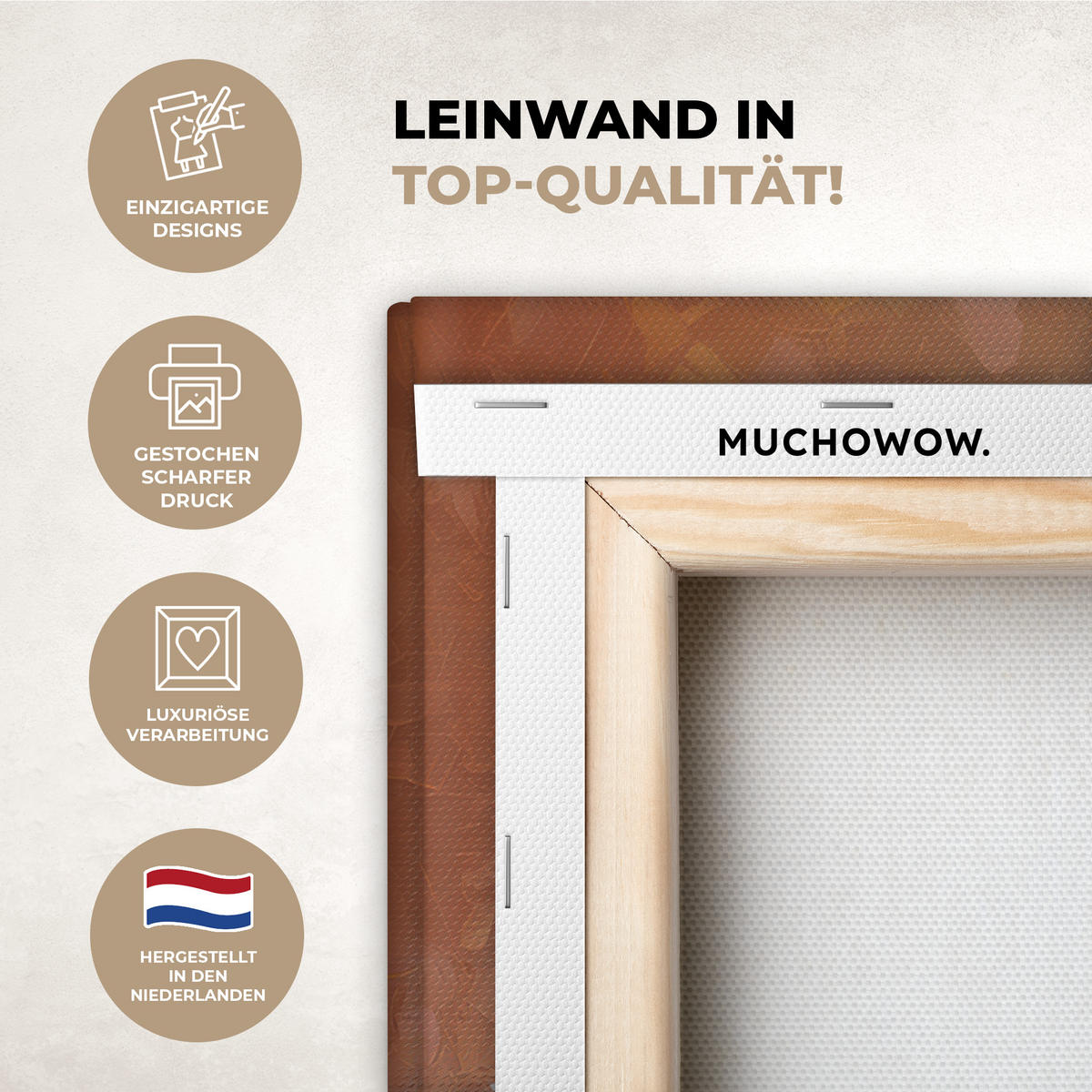 LEINWANDBILD Abstrakt - Baum - Weiß - Blätter Wanddeko 40x60 cm - Braun, Textil (40/60cm) - MuchoWow