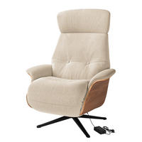 SESSEL - elektrisch verstellbar - Beige/Schwarz, Textil/Metall (83/110/88cm) - home24