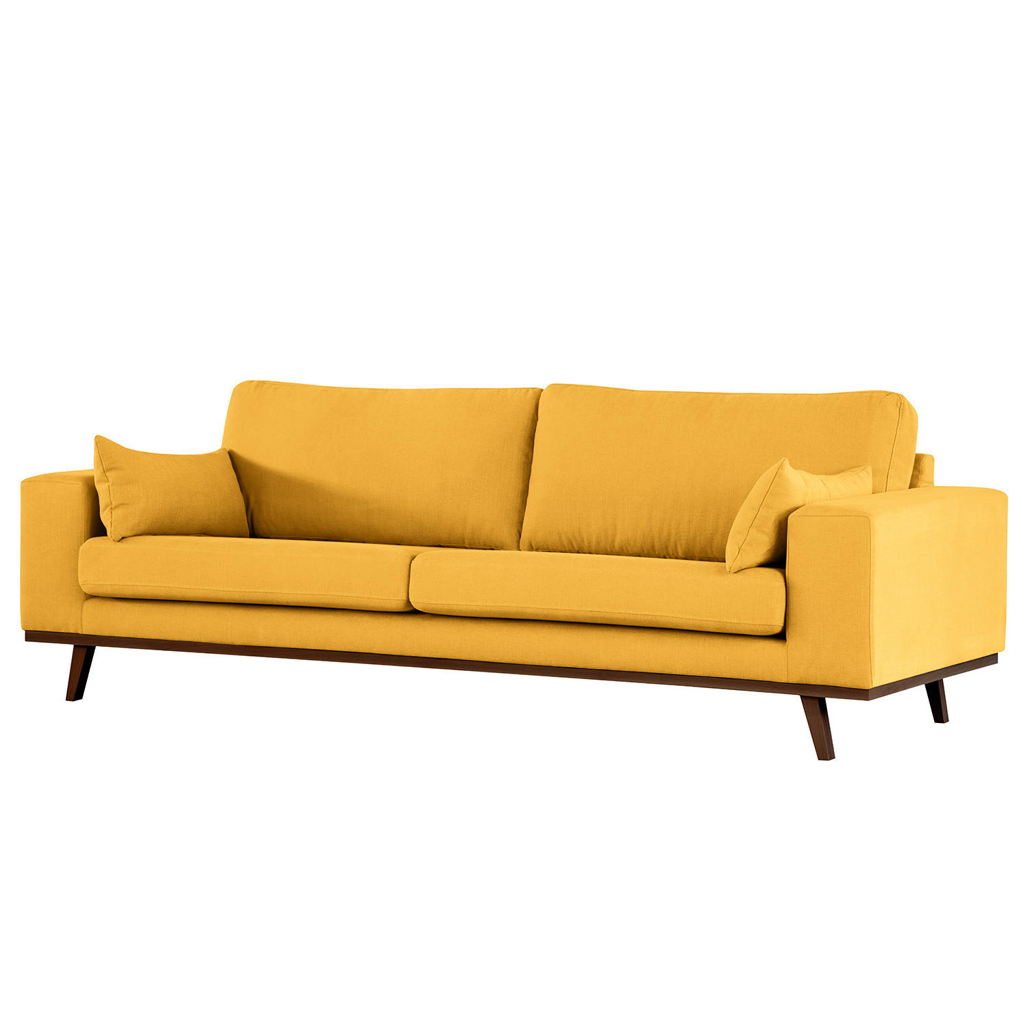 3-SITZER SOFA - Gelb/Buchefarben, Buchenholz/Textil (237/81/88cm) - home24