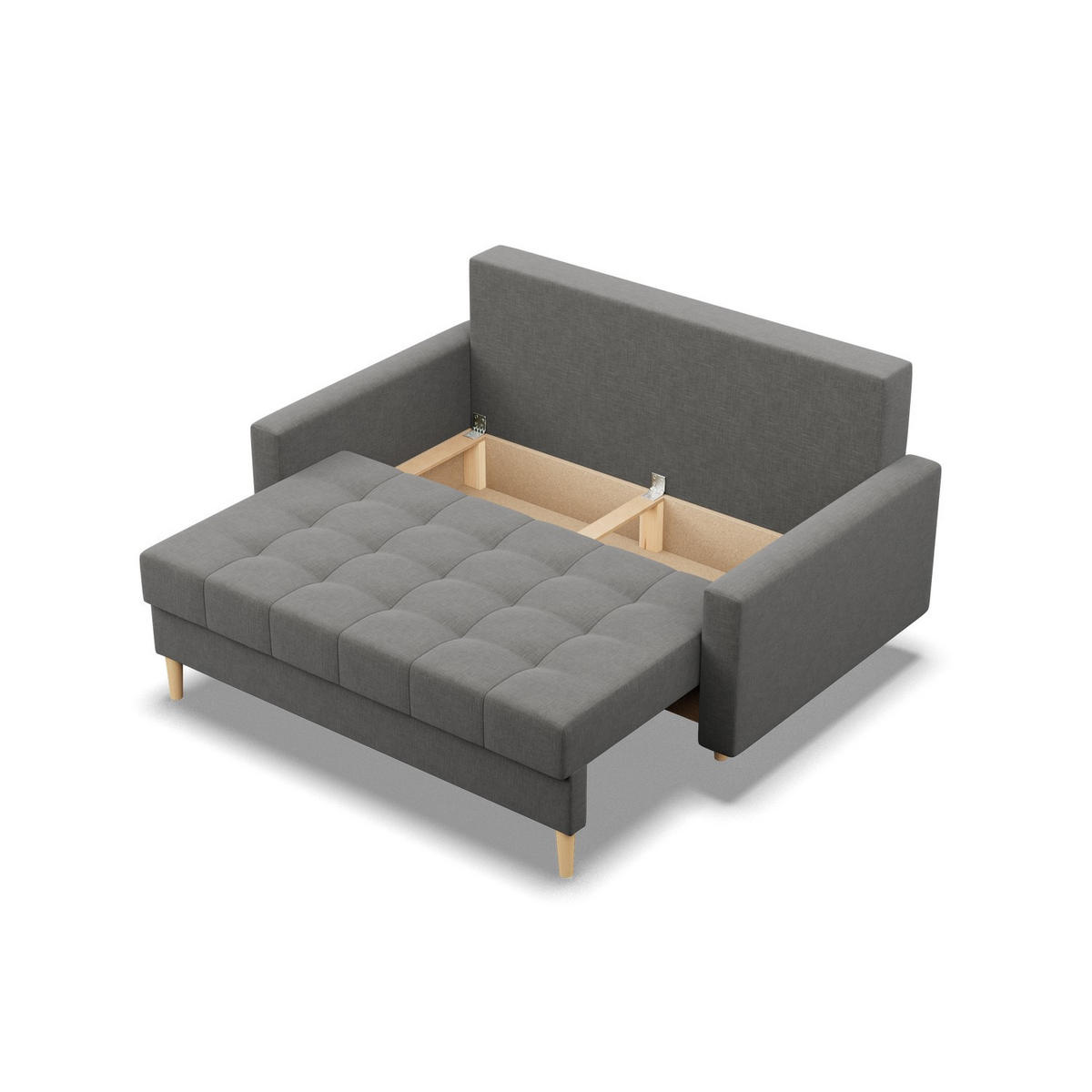 SOFA 2-SITZER MIT SCHLAFFUNKTION ELMA BONELL, Dunkelgrau - Dunkelgrau, Textil (152/92/92cm) - Mebligo