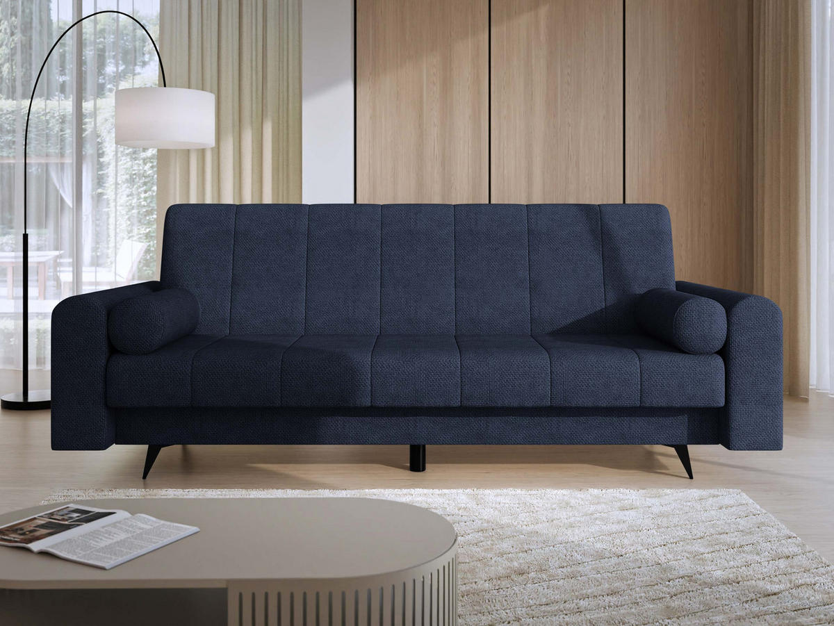 SCHLAFSOFA Zuri - Schwarz/Dunkelblau, Holz/Textil (240/93/91cm) - MIRJAN24